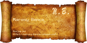 Marosy Bence névjegykártya